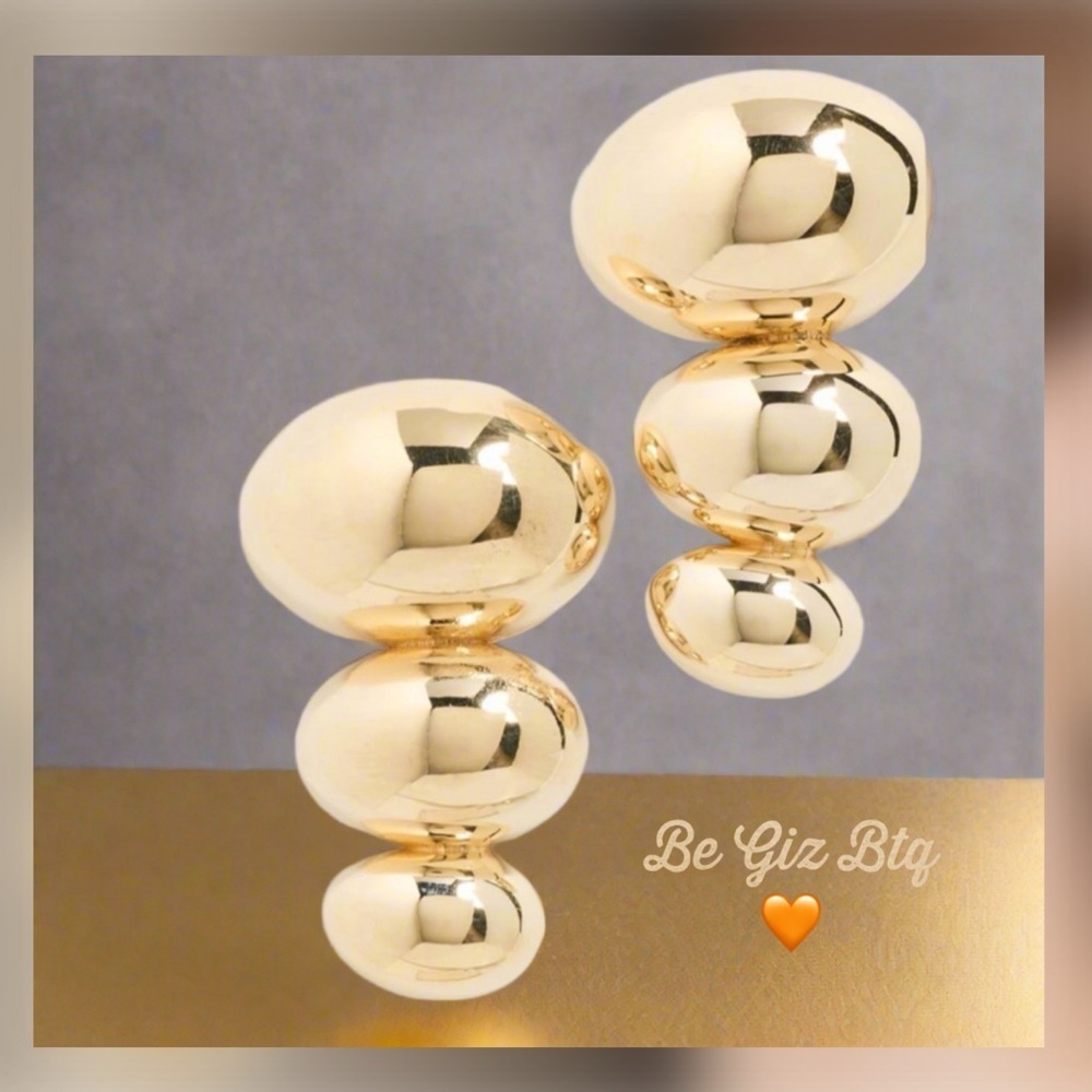 🔥🔥JENNIFER ZEUNER Authentic Darla Earrings in High-Shine Polish Gold Vermeil NWT